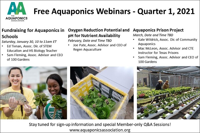 Quarter 1 2021 Webinars